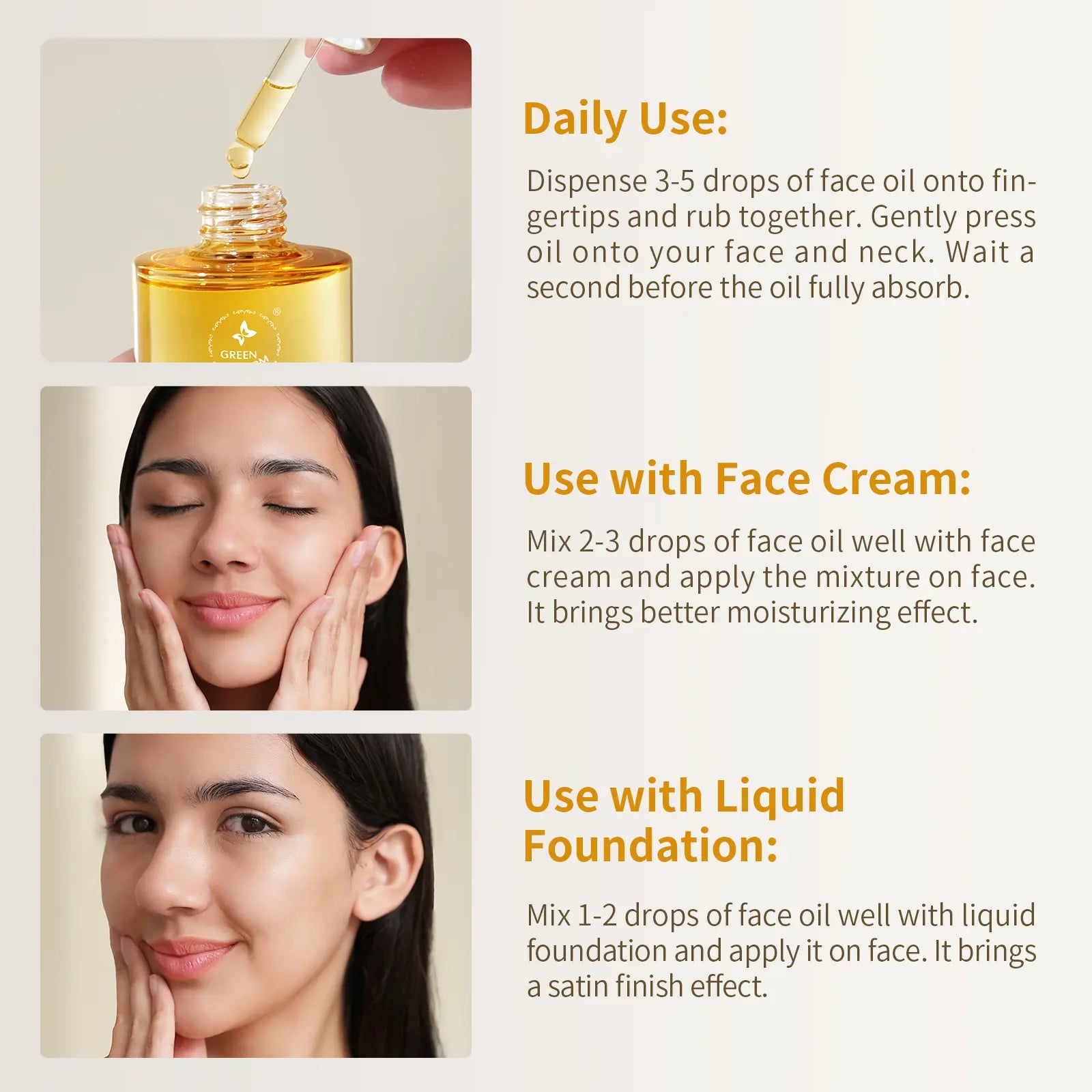 GREEN FARM Squalane Vitamin C Face Oil – Hydrating & Brightening Facial Oil, Non-Greasy Glow for Dry & Sensitive Skin | 1Oz
