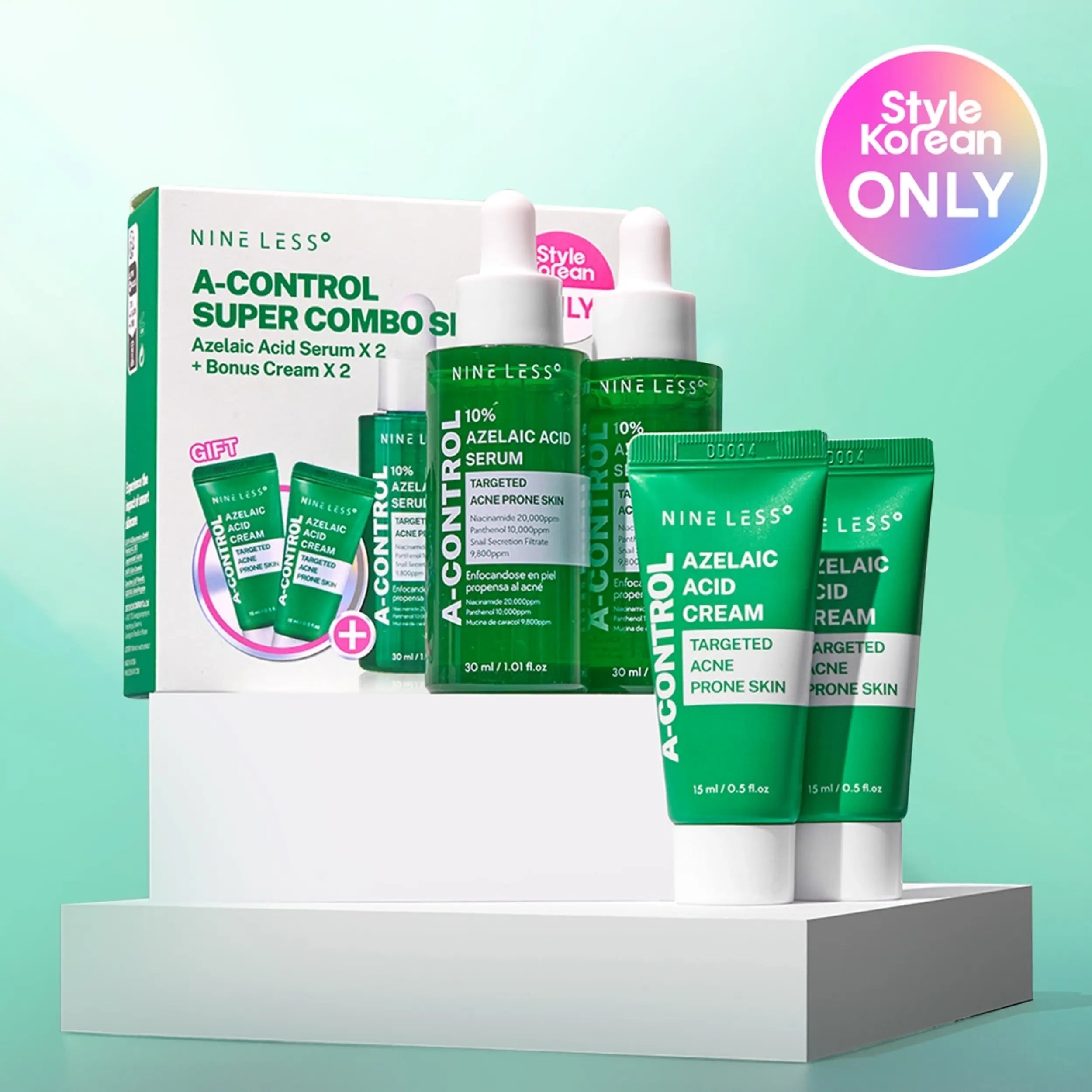 [NINELESS] Azelaic Acid Serum Duo Set (Free Gift Azelaic Acid Cream 15Ml (2Ea)) - Balanced Skin, Reduce Dark Spots