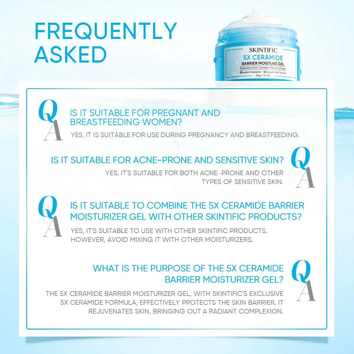[HOT] SKINTIFIC 5X Ceramide Barrier Repair Moisture Gel - 24H Oil Control Calms Redness & Repairs Skin Barrier