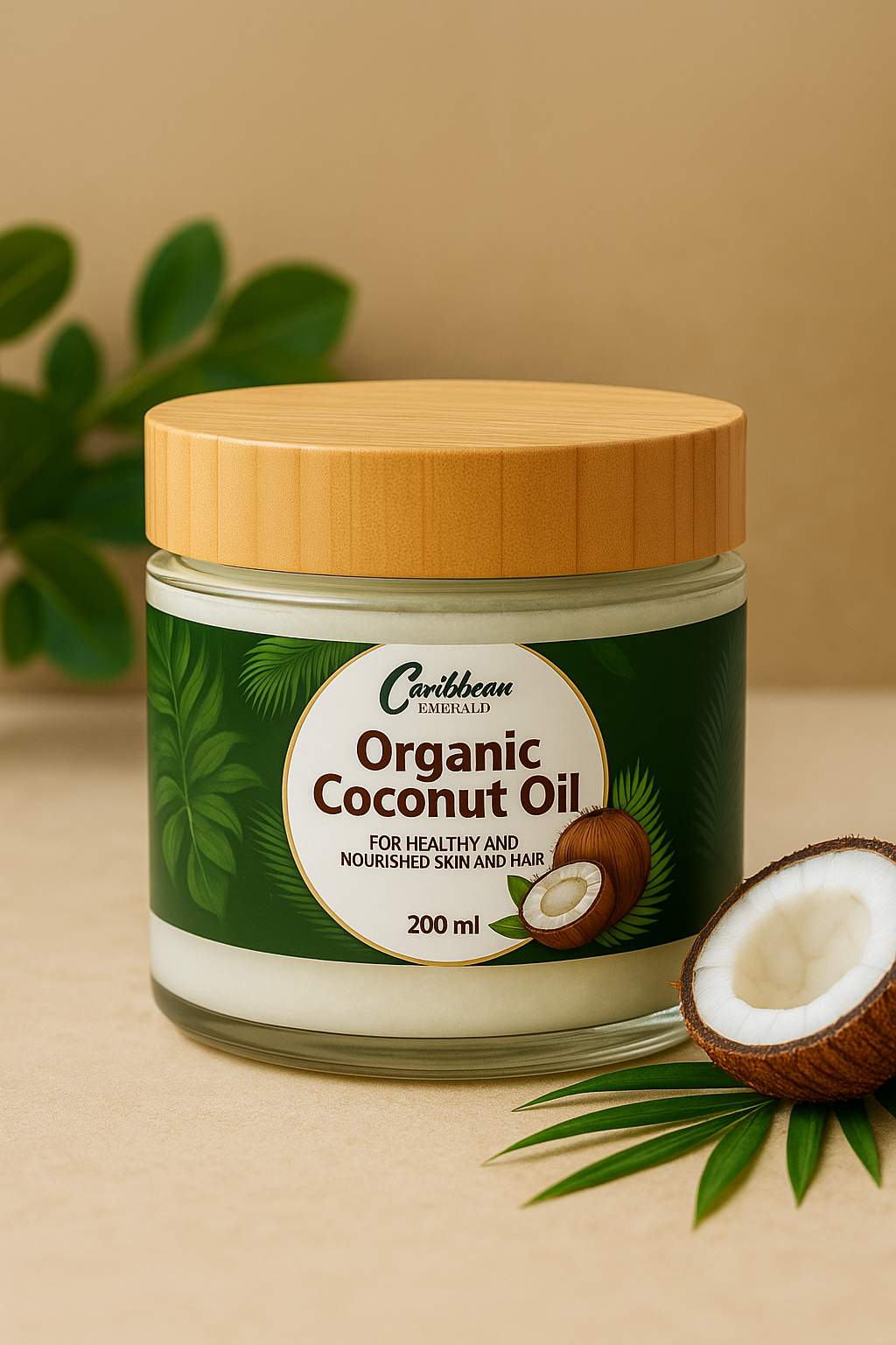 Caribbean Emerald Tropical Spirit Sugar Scrub 250ml and Caribbean Emerald Organic Coconut Oil 200ml