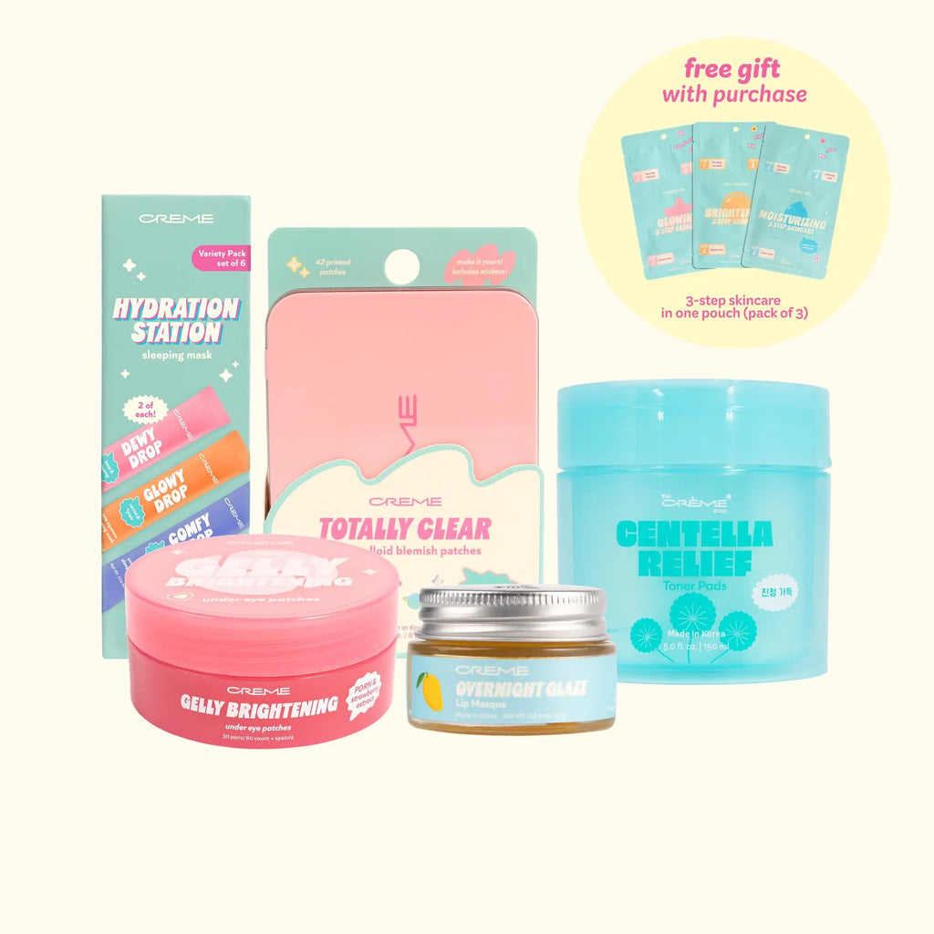 Yonna Jay X Lala Baptiste: Snooze & Glow Skincare Bundle Centella Toner Pads, Blemish Care, Brightening Undereye Patches, Korean PDRN, Strawberry Extract, Ceramides, Skin Barrier Repair, Treat Dark Circles, Hyaluronic Acid, Tea Tree, Collagen, Firming