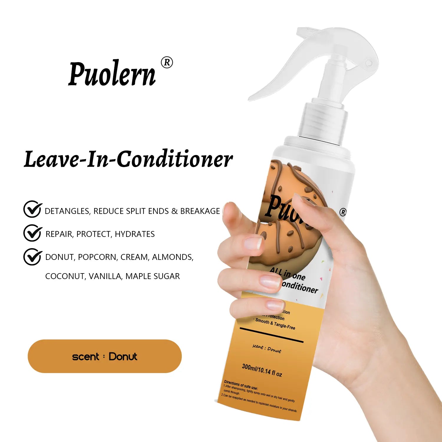 Puolern Nutritive Leave-In Conditioner,Repair, PROTECT, HYDRATES,DETANGLES, REDUCE SPLIT ENDS &BREAKAGE