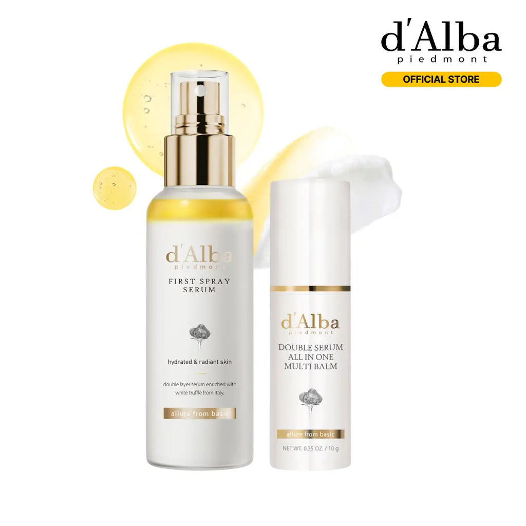 [OFFICIAL D'Alba] [Set] White Truffle First Spray Serum 3.38 Fl Oz + White Truffle Double Serum All-In-One Multi Balm