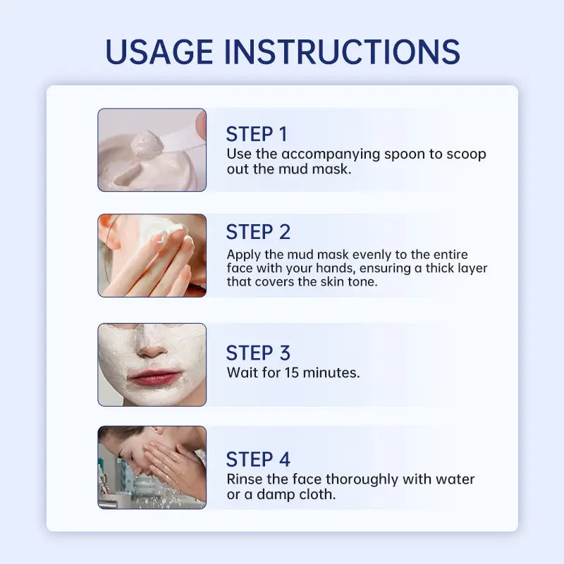 【On Sale】Dr.Leo White Clay Deep Pore Blackhead Cleaning Clay Mask -100G Face Skincare Mask*1Pcs