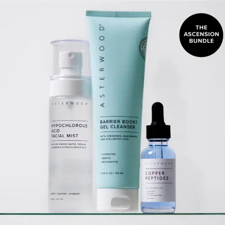 Tiktok Shop Exclusive: Ascension Bundle - Copper Peptides (Ghk-Cu) Serum + Cleaning Gel + Hypochlorous Acid Mist for Elite Skin Barrier & Next-Level Glow
