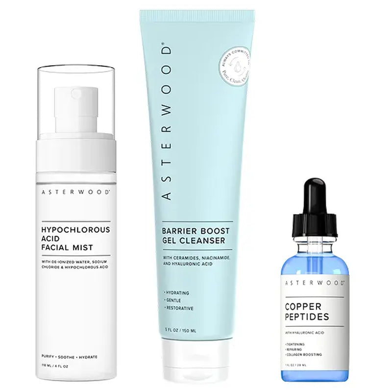 Tiktok Shop Exclusive: Ascension Bundle - Copper Peptides (Ghk-Cu) Serum + Cleaning Gel + Hypochlorous Acid Mist for Elite Skin Barrier & Next-Level Glow