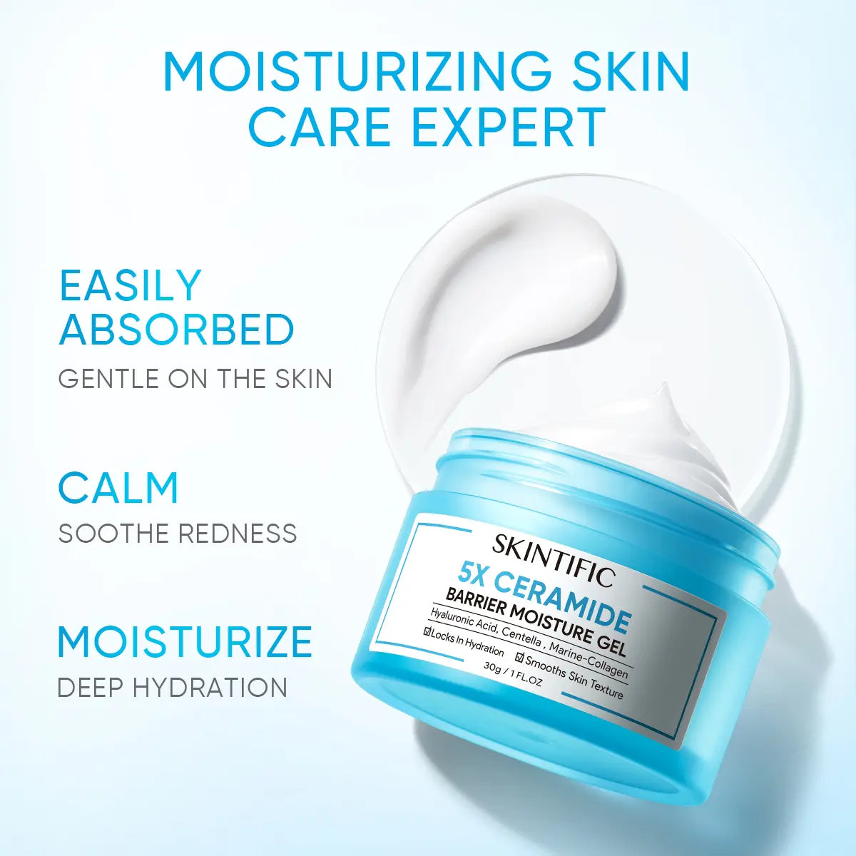 [HOT] SKINTIFIC 5X Ceramide Barrier Repair Moisture Gel - 24H Oil Control Calms Redness & Repairs Skin Barrier