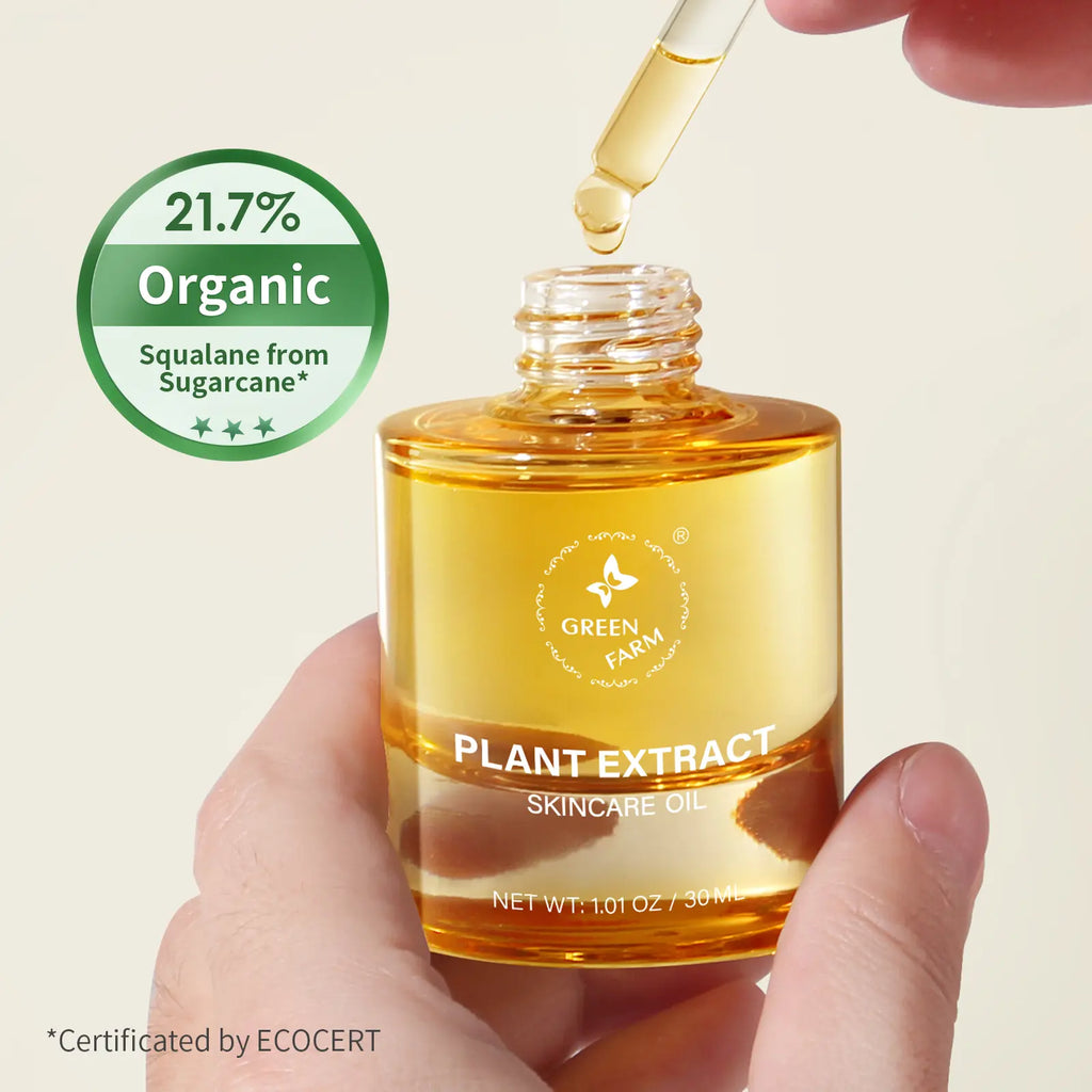 GREEN FARM Squalane Vitamin C Face Oil – Hydrating & Brightening Facial Oil, Non-Greasy Glow for Dry & Sensitive Skin | 1Oz