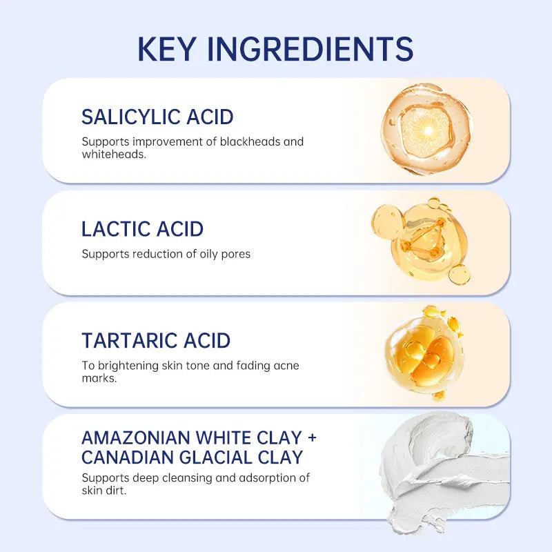 【On Sale】Dr.Leo White Clay Deep Pore Blackhead Cleaning Clay Mask -100G Face Skincare Mask*1Pcs