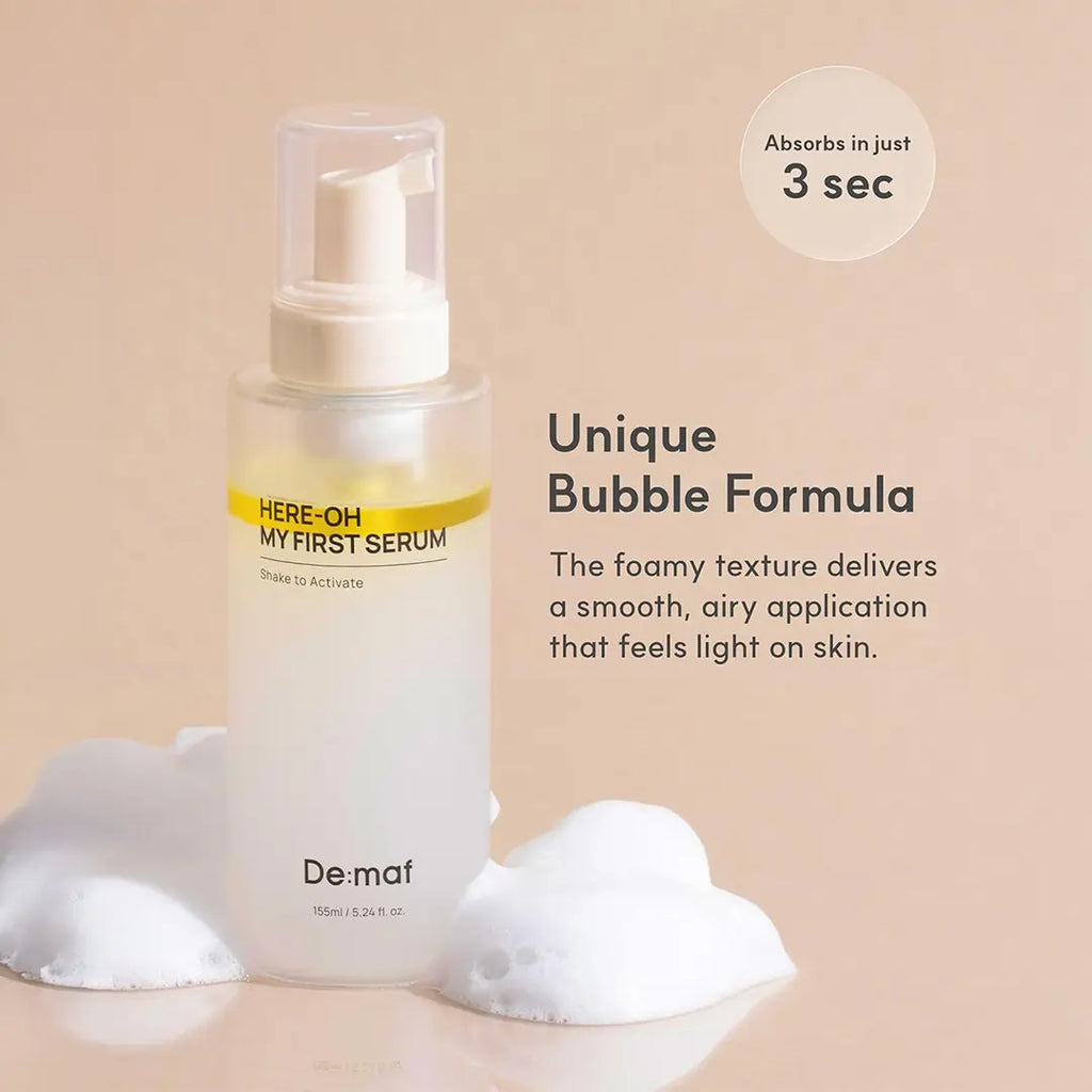 [De:Maf Official] Here-Oh My First Serum | Hydrating Deeply with Hyaluronic Acid | Ceramide Barrier Repair | Glow-Boosting Panthenol | Hydrate Moisturizing
