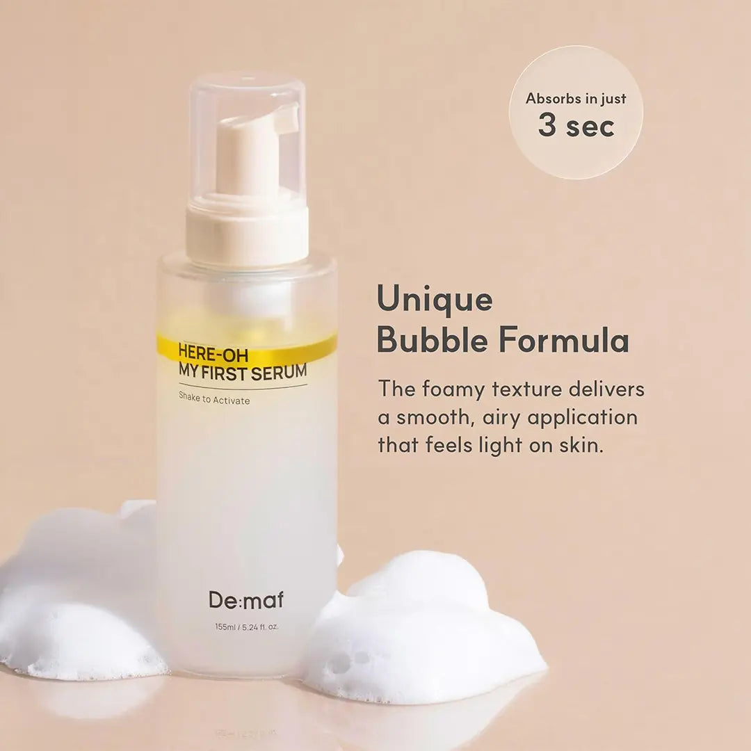 [De:Maf Official] Here-Oh My First Serum | Hydrating Deeply with Hyaluronic Acid | Ceramide Barrier Repair | Glow-Boosting Panthenol | Hydrate Moisturizing