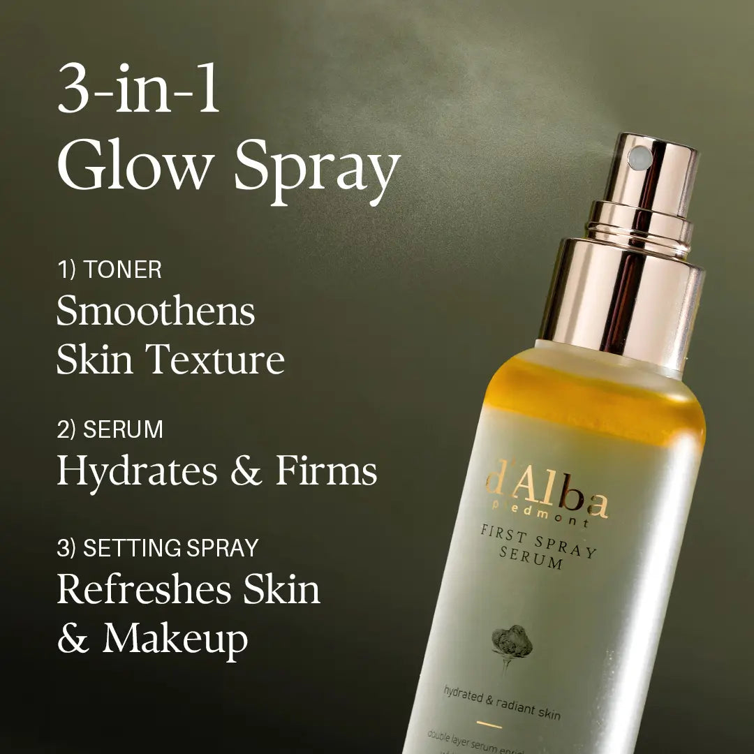 [OFFICIAL D'Alba] [Set] White Truffle First Spray Serum 3.38 Fl Oz + White Truffle Double Serum All-In-One Multi Balm