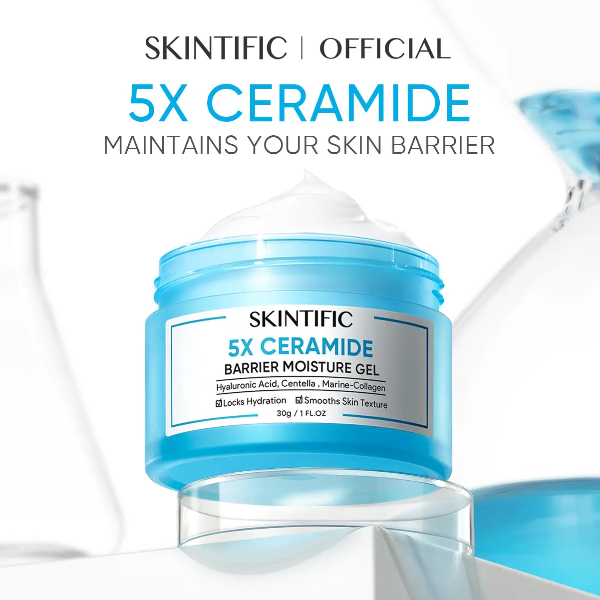 [HOT] SKINTIFIC 5X Ceramide Barrier Repair Moisture Gel - 24H Oil Control Calms Redness & Repairs Skin Barrier