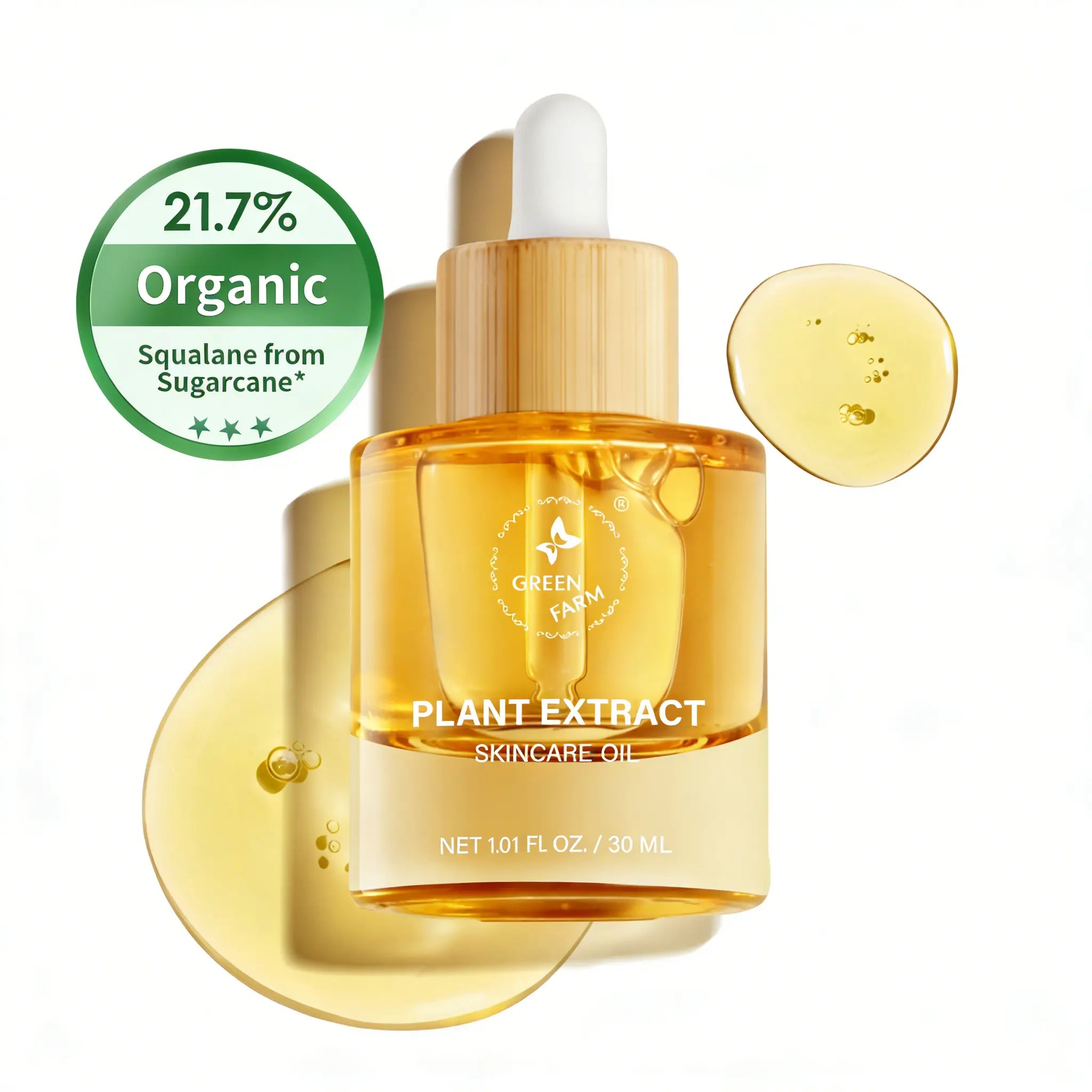 GREEN FARM Squalane Vitamin C Face Oil – Hydrating & Brightening Facial Oil, Non-Greasy Glow for Dry & Sensitive Skin | 1Oz