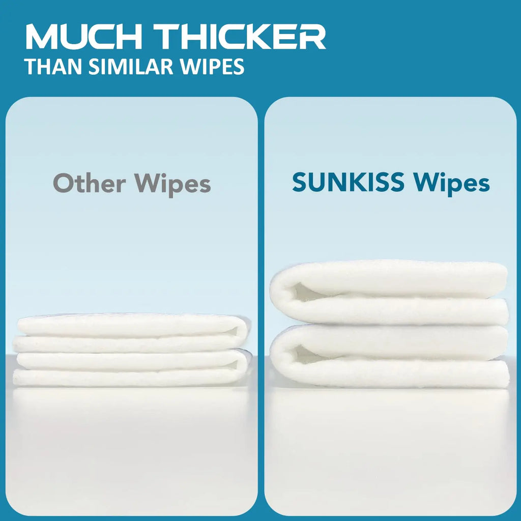SUNKISS Trustplus Body Wipes with Aloe Extra Thick 8"X12" Cleansing Wipes for Adults Sensitive Skin Disposable Quick-Drying Hypoallergenic
