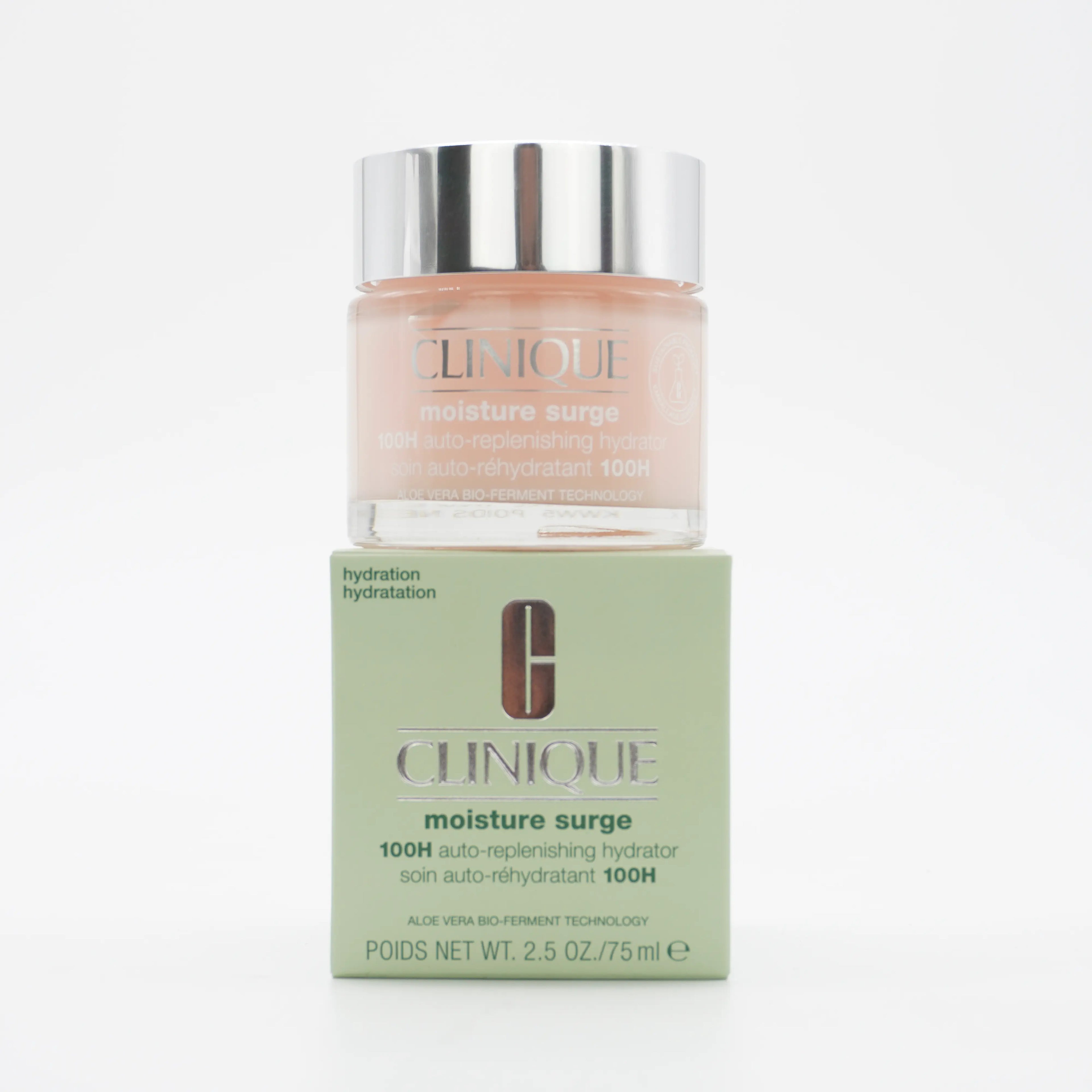 CLINIQUE Moisture Surge 100-Hour Auto-Replenishing Hydrator - 75Ml Lightweight Hyaluronic Acid & Aloe Gel Cream Moisturizer, Long-Lasting Hydrate for Dry & All Skin Types, Radiant Complexion Skincare