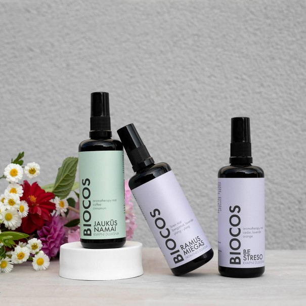 BIOCOS RAMUS MIEGAS — Calming Sleep Linen Mist | Lavender, Bergamot & Ylang-Ylang